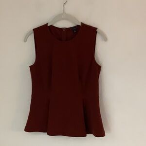 Ann Taylor Petite Textured Sleeveless Top, Size SP, Marron/Brown